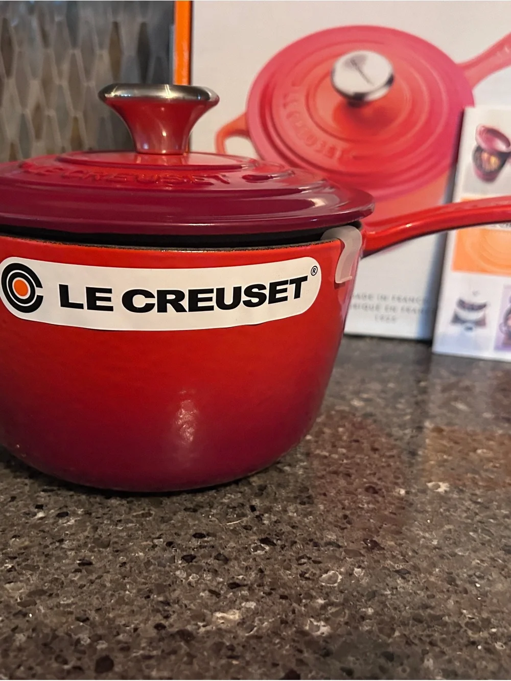 New Le Creuset ® Signature 1.75-Qt. Cerise Saucepan with Lid